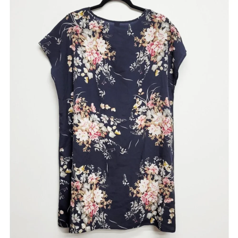 Shein Blue Floral Mini Tunic Dress XL